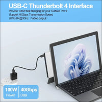 Surface Pro 11/10/9 Hub with 4k HDMI, USB C Thunerdbolt 4(Display+PD Charging+Data), USB 3.0 * 2, SD&TF Card Slot, 3.5mm Audio, Triple Display(Surface Pro 9+HDMI+USB C) for Surface Pro 11/10/9