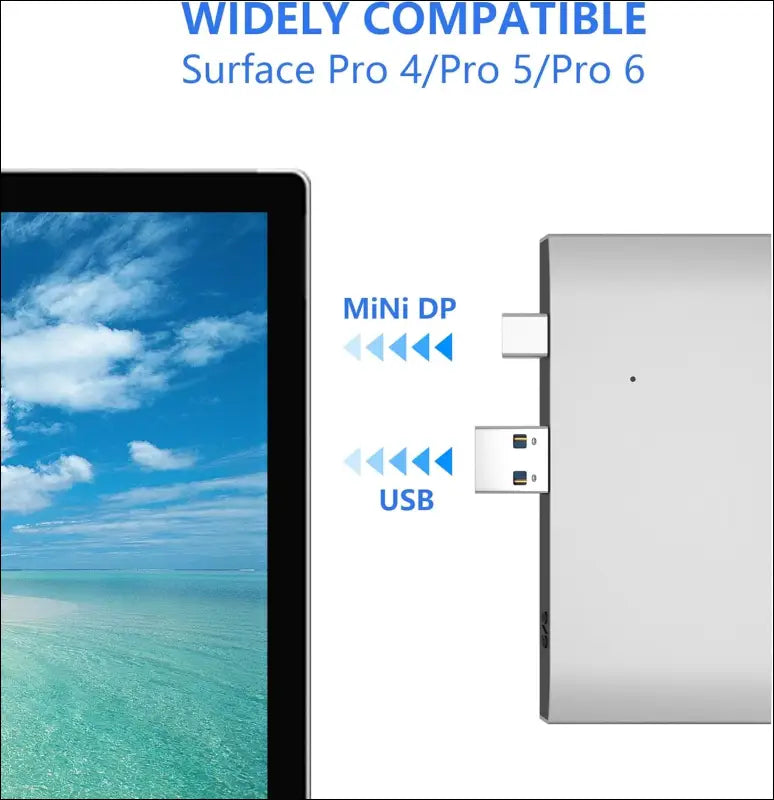 Surface Pro 4/Pro 5/Pro 6 Docking Station USB Hub USB 3.0 Hub Adapter, SD & TF/Micro SD Memory Card Reader, 4K HDMI Port Converter Accessories for Microsoft Surface Pro 6/5/4