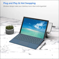 Surface Pro 4/Pro 5/Pro 6 Docking Station USB Hub USB 3.0 Hub Adapter, SD & TF/Micro SD Memory Card Reader, 4K HDMI Port Converter Accessories for Microsoft Surface Pro 6/5/4