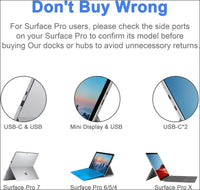 Surface Pro 4/Pro 5/Pro 6 Docking Station USB Hub USB 3.0 Hub Adapter, SD & TF/Micro SD Memory Card Reader, 4K HDMI Port Converter Accessories for Microsoft Surface Pro 6/5/4
