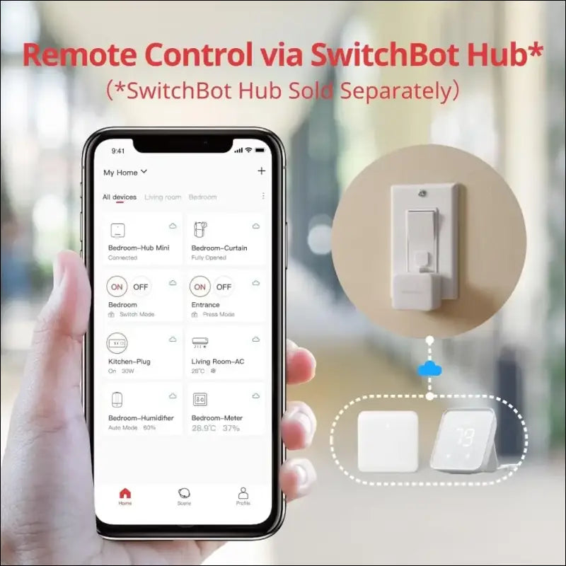 SwitchBot smart switch button with timer app controlled wifi switch DIY tools (with a Hub compatible with Alexa Google Home IFTTT)