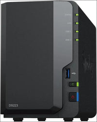Synology DiskStation DS223 2-Bay 3.5’’ Diskless 1xGbE NAS (Tower) (HMB) Realtek RTD1619B Quad-core 1.47Hz 2GB RAM