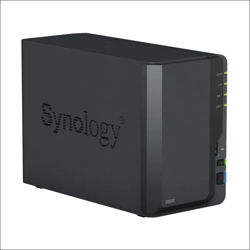 Synology DS223 2-Bay Diskstation NAS (Realtek RTD1619B Quad-Core 2GB Ram 1xRJ-45 1GbE LAN Port) Bundle with 2 x 2TB WD RED Plus HDD WD20EFZX - 68AWUN0