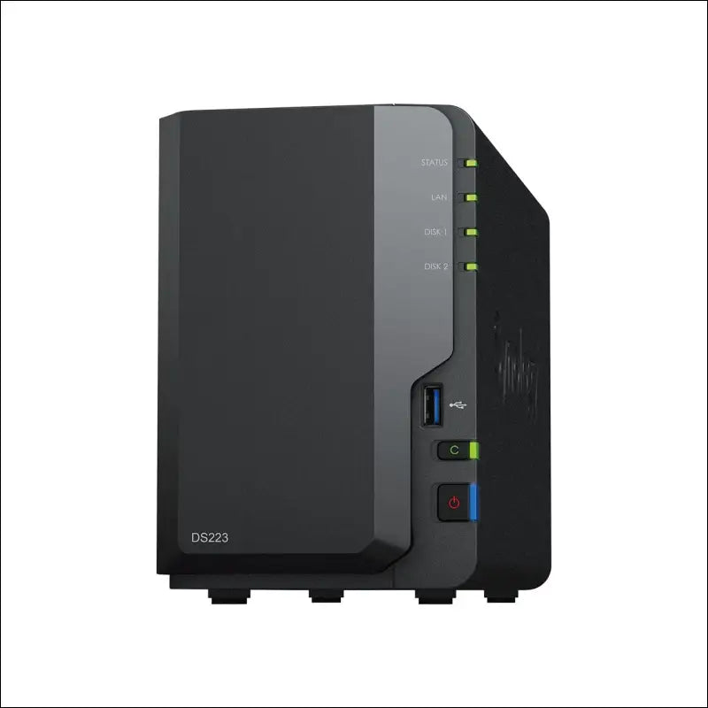 Synology DS223 2-Bay Diskstation NAS (Realtek RTD1619B Quad-Core 2GB Ram 1xRJ-45 1GbE LAN Port) Bundle with 2 x 2TB WD RED Plus HDD WD20EFZX - 68AWUN0