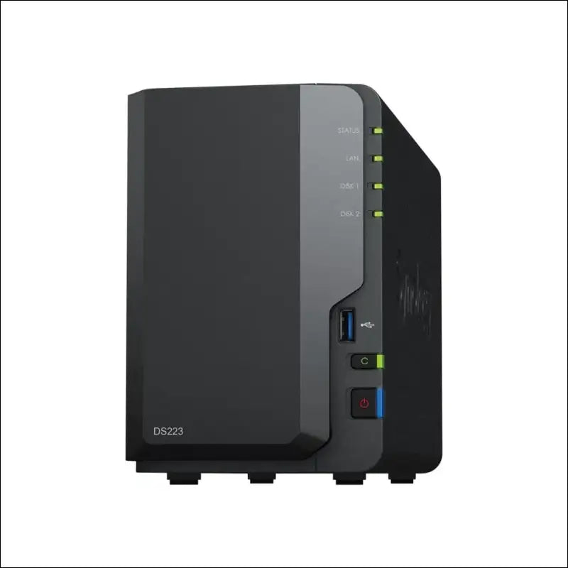 Synology DS223 2-Bay Diskstation NAS (Realtek RTD1619B Quad-Core 2GB Ram 1xRJ-45 1GbE LAN Port) Bundle with 2 x 2TB WD RED Plus HDD WD20EFZX - 68AWUN0