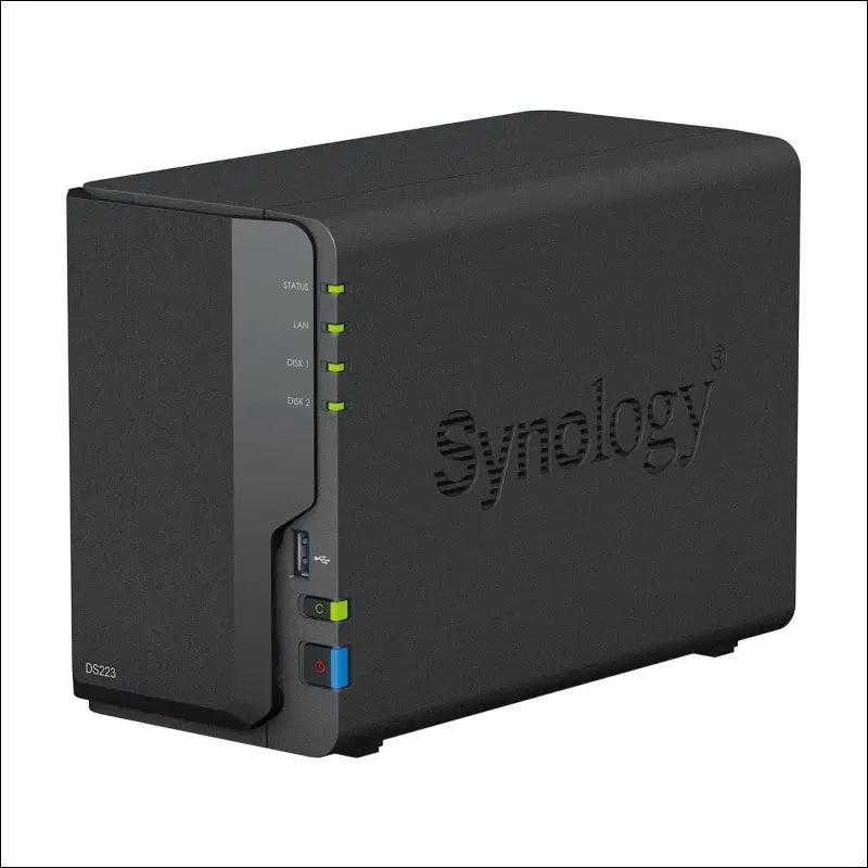 Synology DS223 2-Bay Diskstation NAS (Realtek RTD1619B Quad-Core 2GB Ram 1xRJ-45 1GbE LAN Port) Bundle with 2 x 2TB WD RED Plus HDD WD20EFZX - 68AWUN0