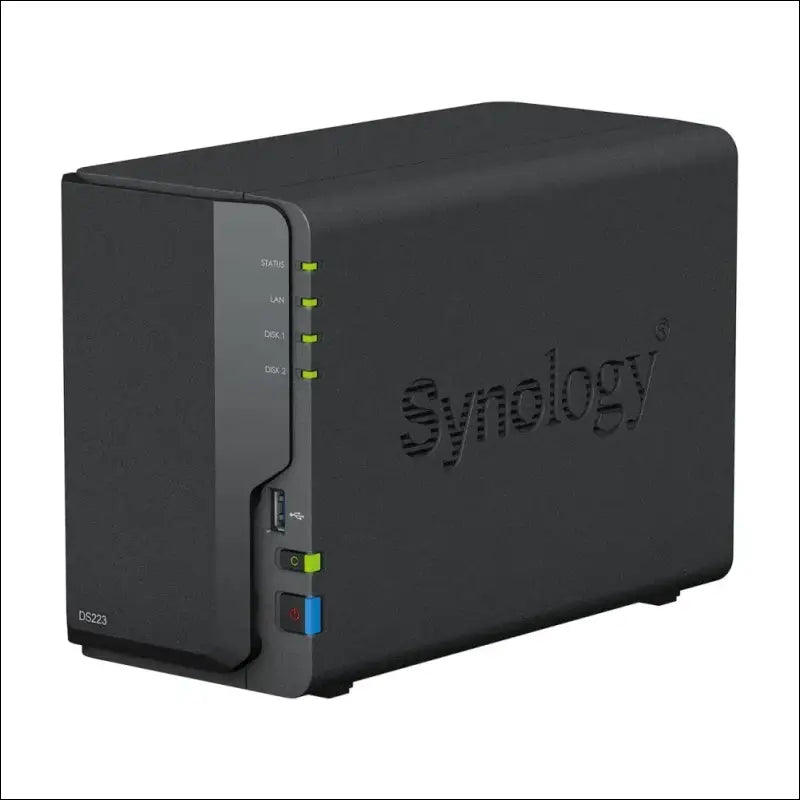 Synology DS223 2-Bay Diskstation NAS (Realtek RTD1619B Quad-Core 2GB Ram 1xRJ-45 1GbE LAN Port) Bundle with 2 x 2TB WD RED Plus HDD WD20EFZX - 68AWUN0