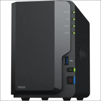 Synology DS223 2-Bay Diskstation NAS (Realtek RTD1619B Quad-Core 2GB Ram 1xRJ-45 1GbE LAN Port) Bundle with 2 x 2TB WD RED Plus HDD WD20EFZX - 68AWUN0