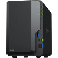 Synology DS223 2-Bay Diskstation NAS (Realtek RTD1619B Quad-Core 2GB Ram 1xRJ-45 1GbE LAN Port) Bundle with 2 x 2TB WD RED Plus HDD WD20EFZX - 68AWUN0