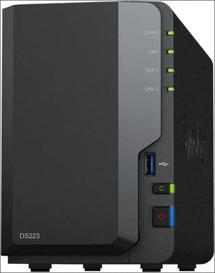 Synology DS223/G NAS Kit, 2 Bay, Guidebook Included, Quad-Core CPU, 2 GB Memory, for Middle-Light Users, Domestic Authorized Dealer, Phone Support
