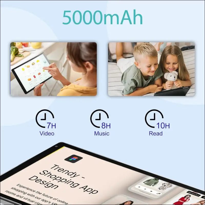 Tablet 10.1 inch Android 13 : Octa-Core Processor 2.0GHz, 6GB RAM 128GB ROM (1TB TF) | 2.4G/5G WiFi, Google GMS Bluetooth5.0 Dual Cameras
