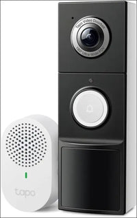 Tapo D235 2K 5MP Doorbell Camera Wireless 180°DFOV Ultra-Wide Video Doorbell Wireless or Wired,Battery 210 Day,Ring Chime Included,Head-to-Toe View IP66,TP-Link Free AI...