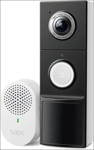 Tapo D235 2K 5MP Doorbell Camera Wireless 180°DFOV Ultra-Wide Video Doorbell Wireless or Wired,Battery 210 Day,Ring Chime Included,Head-to-Toe View