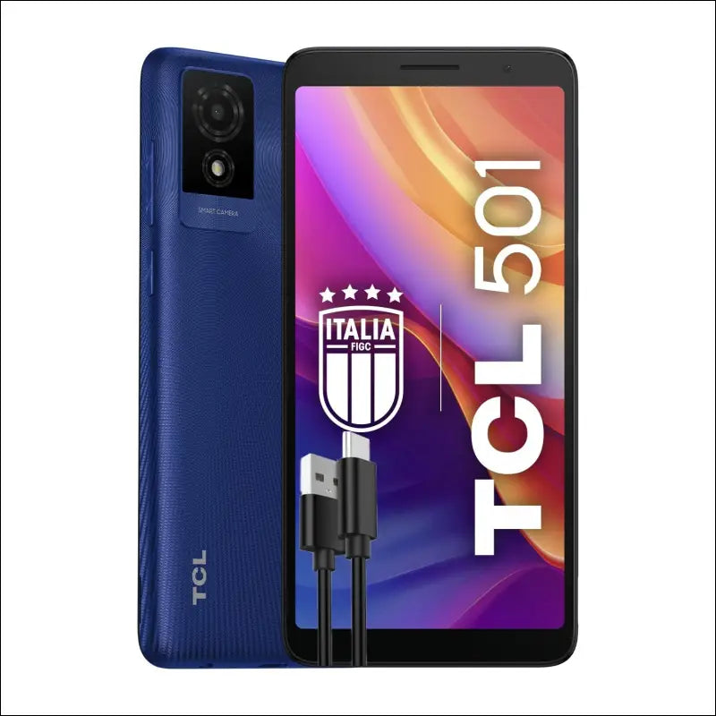 TCL 501-4G Smartphone 32GB, 2GB RAM, 6" QHD Display, Android 14 Go Edition, 5MP Camera, 3000mAh Battery, Dual SIM, 1TB Expandable Memory, Charger Plus Additional USB-C Cable,...