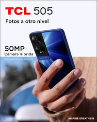 TCL 505 17.1 cm (6.75 inches) Double SIM Android 14 4G USB Type-C 4 Go 128 Go 5010 mAh Blue
