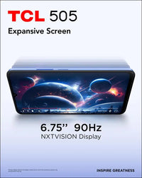TCL 505-4G Smartphone 6.75 HDplus 90Hz, 128GB, 8GB RAM, 50MP Hybrid Camera, Android 14, 5010mAh Battery, Dual Sim, Ocean Blue, Additional USB Type-C Cable