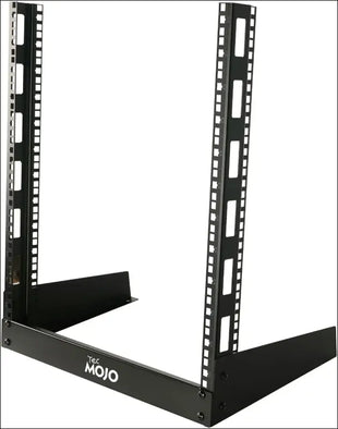 Tecmojo 12RU 19 inches Desktop Open Frame Rack, 2 Post Network Rack with Square Holes, Compact Switch Depth for Patch Panel/AV/Computer Equipment