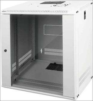 Tecmojo 12RU Wall Mount Network Cabinet, Data Server Rack Enclosure with Lockable Glass Door and Side Panels, 50 kg /110 lbs Max Loading, 450 mm