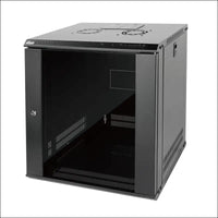 Tecmojo 12RU Wall Mount Network Cabinet Data Server Rack Enclosure with Lockable Glass Door and Side Panels 50 kg /110