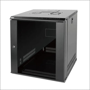Tecmojo 12RU Wall Mount Network Cabinet, Data Server Rack Enclosure with Lockable Glass Door and Side Panels, 50 kg /110 lbs Max Loading, 450 mm