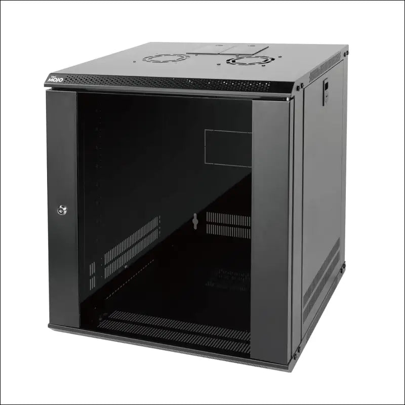 Tecmojo 12RU Wall Mount Network Cabinet Data Server Rack Enclosure with Lockable Glass Door and Side Panels 50 kg /110
