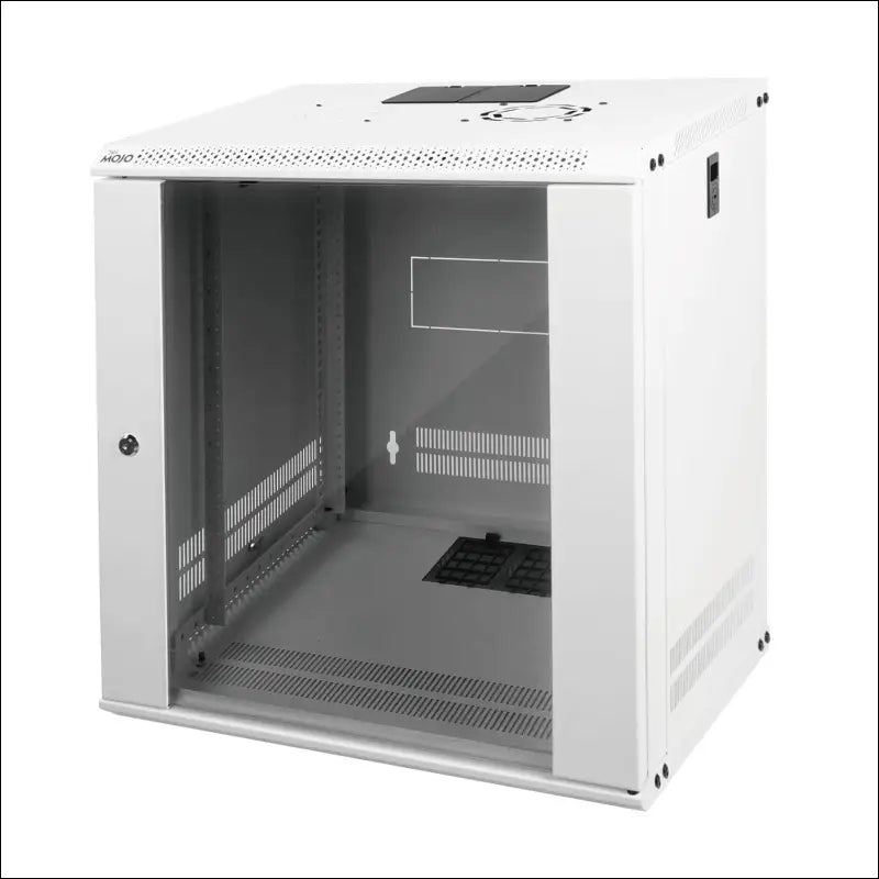 Tecmojo 12RU Wall Mount Network Cabinet Data Server Rack Enclosure with Lockable Glass Door and Side Panels 50 kg /110