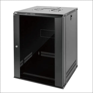 Tecmojo 15U Wall Mount Network Cabinet, Data Server Rack Enclosure with Lockable Glass Door and Side Panels, 50 kg /110 lbs Max Loading, 450 mm Deep,