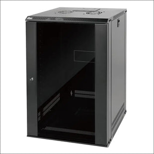 Tecmojo 18U Wall Mount Network Cabinet, Data Server Rack Enclosure with Lockable Glass Door and Side Panels, 50 kg /110 lbs Max Loading, 450 mm Deep,