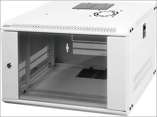 Tecmojo 6RU Wall Mount Network Cabinet, Data Server Rack Enclosure with Lockable Glass Door and Side Panels, 50 kg /110 lbs Max Loading, 450 mm Deep,