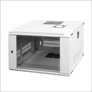 Tecmojo 6RU Wall Mount Network Cabinet, Data Server Rack Enclosure with Lockable Glass Door and Side Panels, 50 kg /110 lbs Max Loading, 450 mm Deep,