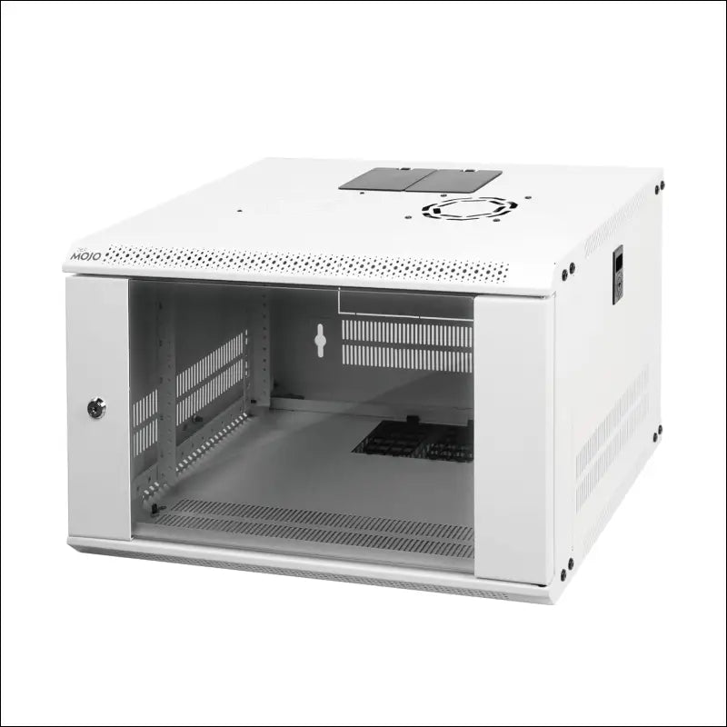 Tecmojo 6RU Wall Mount Network Cabinet Data Server Rack Enclosure with Lockable Glass Door and Side Panels 50 kg /110