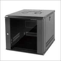 Tecmojo 9RU Wall Mount Network Cabinet Data Server Rack Enclosure with Lockable Glass Door and Side Panels 50 kg /110