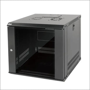 Tecmojo 9RU Wall Mount Network Cabinet, Data Server Rack Enclosure with Lockable Glass Door and Side Panels, 50 kg /110 lbs Max Loading, 450 mm Deep,