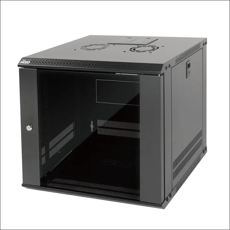 Tecmojo 9RU Wall Mount Network Cabinet Data Server Rack Enclosure with Lockable Glass Door and Side Panels 50 kg /110