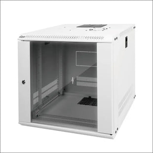 Tecmojo 9RU Wall Mount Network Cabinet, Data Server Rack Enclosure with Lockable Glass Door and Side Panels, 50 kg /110 lbs Max Loading, 450 mm Deep,