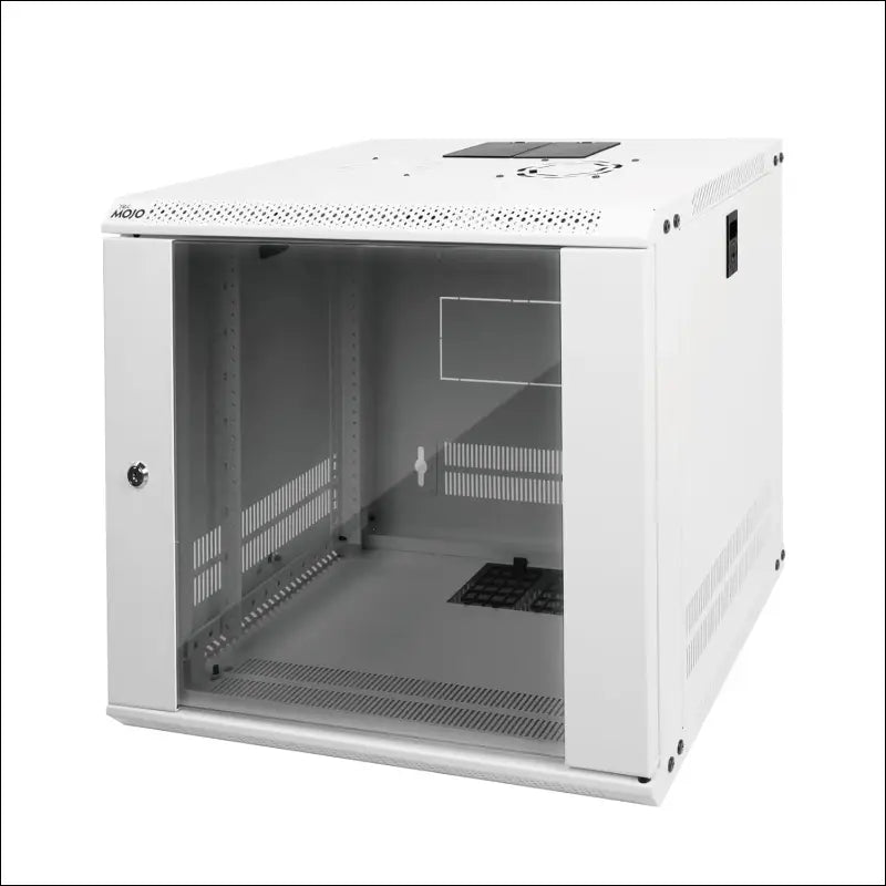 Tecmojo 9RU Wall Mount Network Cabinet Data Server Rack Enclosure with Lockable Glass Door and Side Panels 50 kg /110