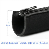 Teskyer 4 Pack Cable Management Sleeves, Cord Organizer Sleeve with Zipper, Wire Wrap Covers, Cable Organizer Sleeves for TV, Computer, Office, 15" Per Sleeve