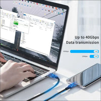 Thunderbolt 3 Cable 1Ft/50Cm, 40Gbps USB4 Cable Support 100W PD Fast Charging 8K@60Hz Video Compatible with Thunderbolt 4 and USB Type C for Macbook Pro Air,Hub,Docking and More(Nylon Braided)