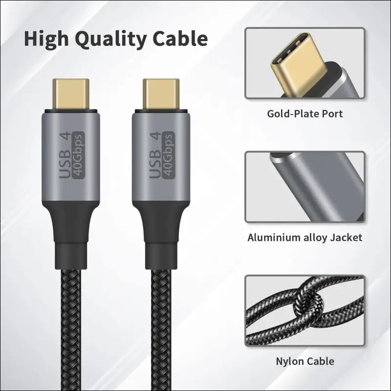Thunderbolt 3 Cable 1Ft/50Cm, 40Gbps USB4 Cable Support 100W PD Fast Charging 8K@60Hz Video Compatible with Thunderbolt 4 and USB Type C for Macbook Pro Air,Hub,Docking and More(Nylon Braided)