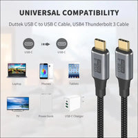 Thunderbolt 3 Cable 1Ft/50Cm, 40Gbps USB4 Cable Support 100W PD Fast Charging 8K@60Hz Video Compatible with Thunderbolt 4 and USB Type C for Macbook Pro Air,Hub,Docking and More(Nylon Braided)