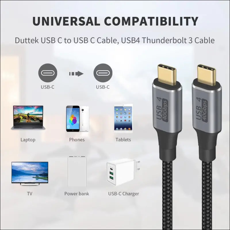 Thunderbolt 3 Cable 1Ft/50Cm, 40Gbps USB4 Cable Support 100W PD Fast Charging 8K@60Hz Video Compatible with Thunderbolt 4 and USB Type C for Macbook Pro Air,Hub,Docking and More(Nylon Braided)