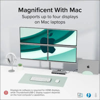 Thunderbolt 4 Dock for Quad Monitors 100W, Thunderbolt Docking Station Connects up to Four 4K Monitors for Windows and Mac Laptops, 2x HDMI, 4x Thunderbolt 4/USB C, Driver Required TBT-6950PD