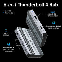 Thunderbolt 4 Dock,  Thunderbolt 4 Hub with Dual 4K@60Hz Display, 100w Power Delivery, USB-A 3.2 Gen 2, for MacBook Pro/Air M1 M2 M3 M4, Thunderbolt 4/3 Laptop