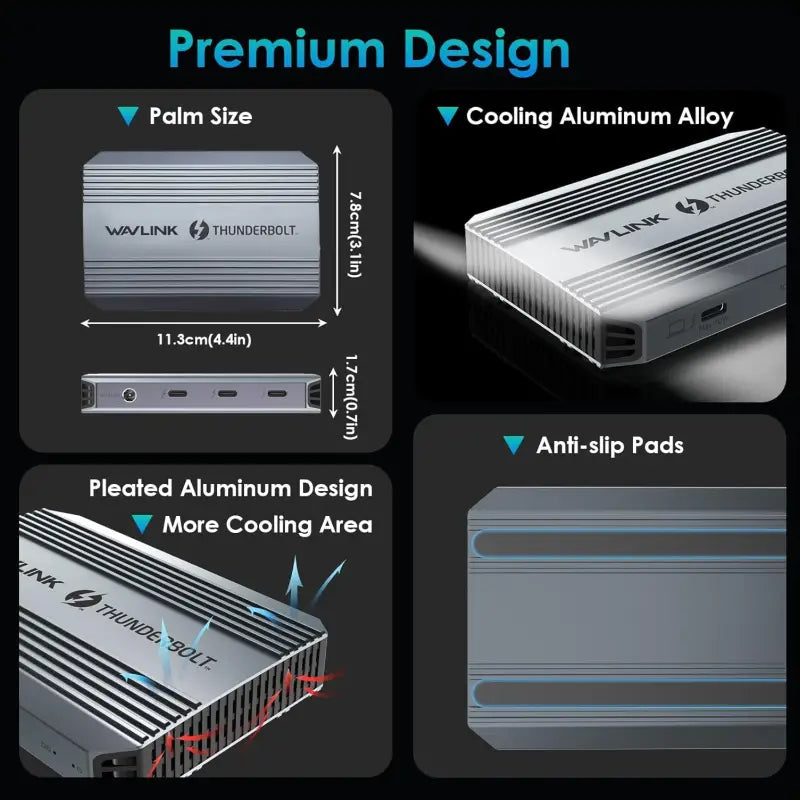 Thunderbolt 4 Dock,  Thunderbolt 4 Hub with Dual 4K@60Hz Display, 100w Power Delivery, USB-A 3.2 Gen 2, for MacBook Pro/Air M1 M2 M3 M4, Thunderbolt 4/3 Laptop
