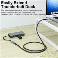Thunderbolt 4 USB4 8K Cable, 0.8M Male to Female, USB-C Compatible, 40Gbps Data, 100W PD, Macbook Pro, Dell XPS, Egpu