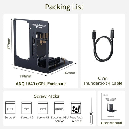 Thunderbolt3/4 USB4 Egpu Enclosure 40Gbps Compatible with Win/Linux/Macos, Pcie External GPU Dock with PD 85W Using DC/ATX PSU, Support NVIDIA/AMD GPU and Daisy Chain