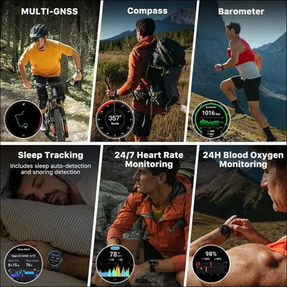 TicWatch Atlas Smartwatch for Men Android Wear OS Smart Watch Outdoor 90 Hrs Battery 110+ Workout Modes Fitness Tracker 5ATM GPS Compass Android Compatible Only