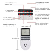 Timer Outlet, Intelligent Programmable Indoor Timed Power Switch, 600mAh Power Timing Automatic Control Outlets with Countdown and Shutdown Modes, Flame Retardant (AU Plug