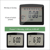 Timer Outlet, Intelligent Programmable Indoor Timed Power Switch, 600mAh Power Timing Automatic Control Outlets with Countdown and Shutdown Modes, Flame Retardant (AU Plug