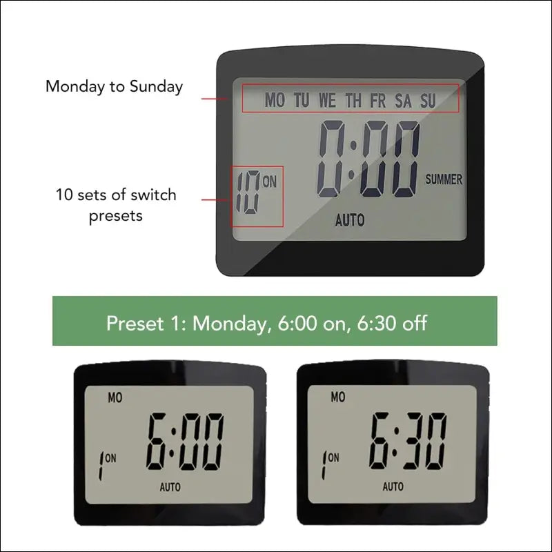 Timer Outlet, Intelligent Programmable Indoor Timed Power Switch, 600mAh Power Timing Automatic Control Outlets with Countdown and Shutdown Modes, Flame Retardant (AU Plug